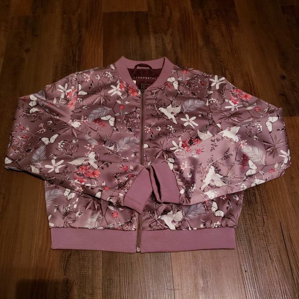 Aeropostale Floral Bomber Jacket